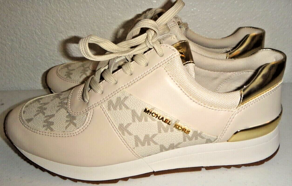 Michael Kors MK Signature Billie Trainer Vanilla Flat Sneakers