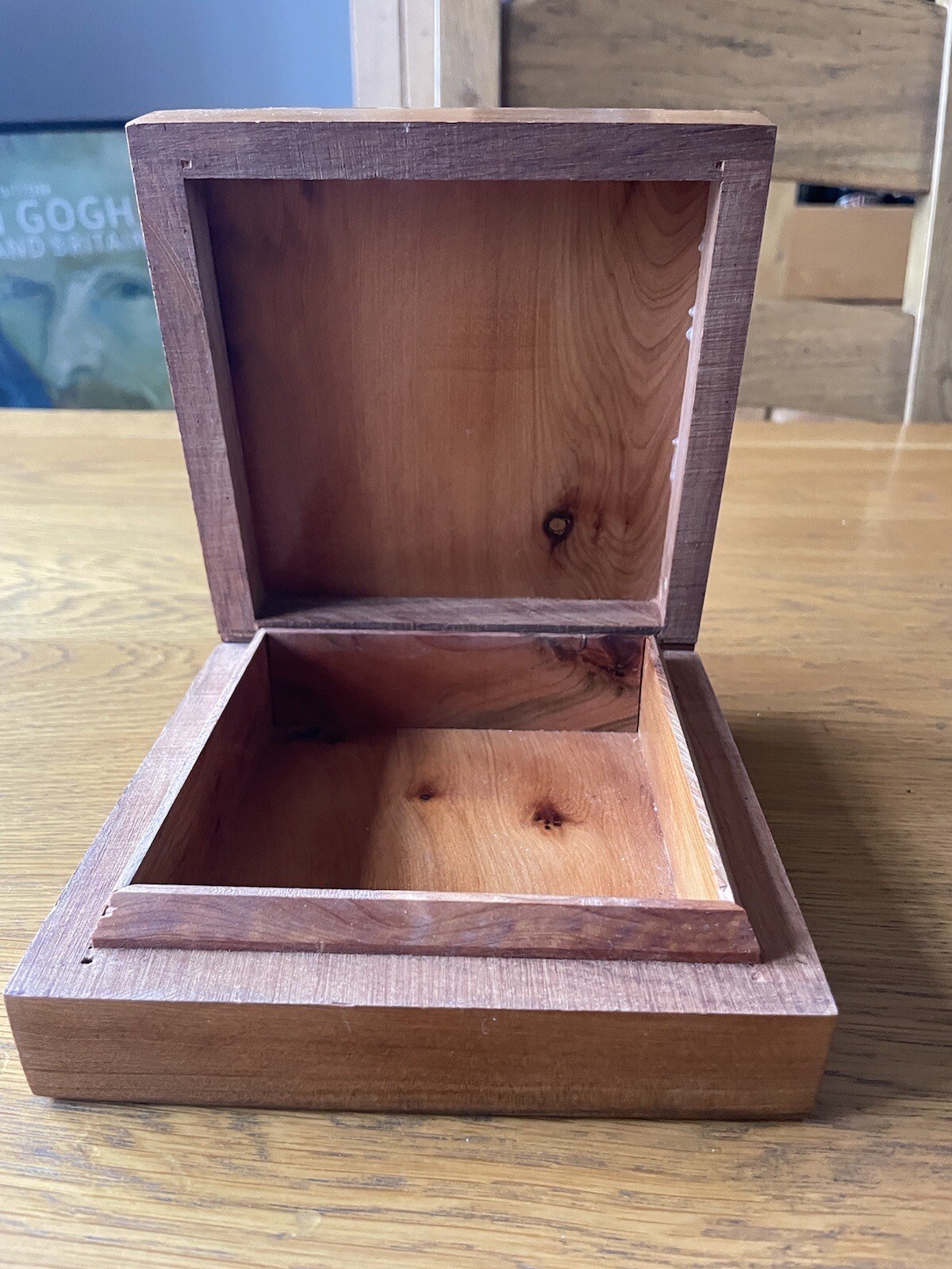 wooden box with hinged lid eBay
