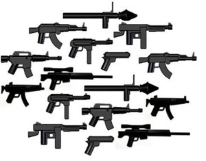 16 BrickArms weapon pack, WW2 Gun items for LEGO Minifigures Black New Lot M1 AK | eBay