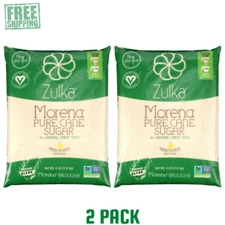 Zulka Pure Cane Sugar, 8 lb, Vegan & Plant Based and Non GMO (Pack Of 2)