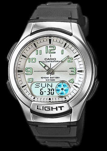 Casio AQ-180W-7BV Mens Analog Digital Sports Databank Watch LED World Time  New | eBay