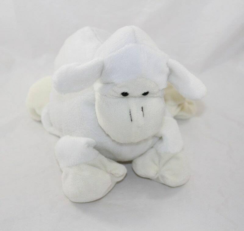 Peluche mouton blanc CASINO créme écru 27 cm (VI-20493)