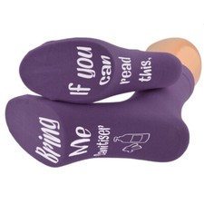 If You Can Read This Bring Me Sanitiser Ladies Purple Socks UK 3.5-7.5 - N1155