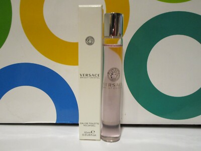 VERSACE  ~ BRIGHT CRYSTAL EAU DE TOILETTE ROLLERBALL ~ 0.3 OZ TESTER BOX