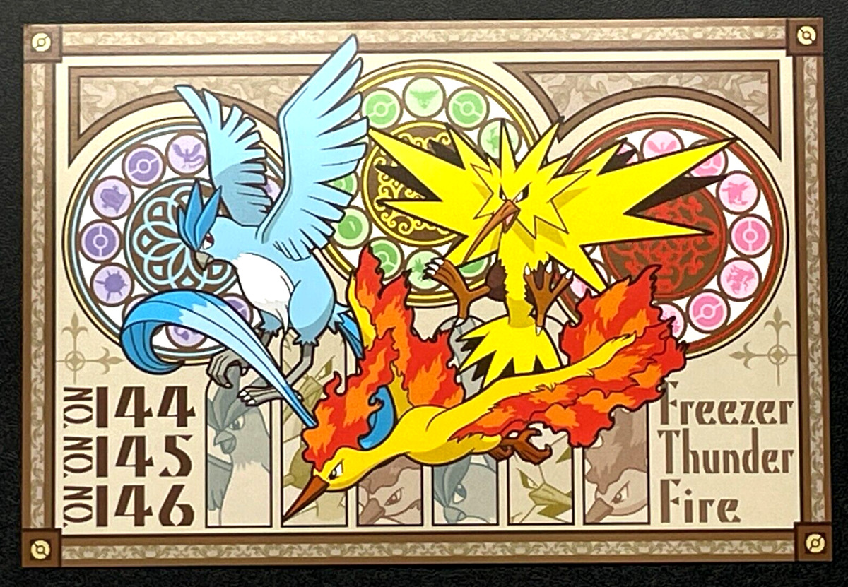 Moltres Zapdos Articuno Pokemon Center ONLINE Postcard Nintendo