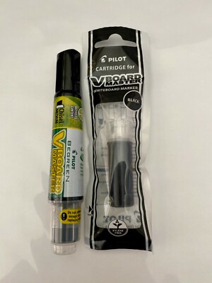 Pilot BeGreen VBoard Master Dry Erase WhiteBoard Marker with extra refill Black