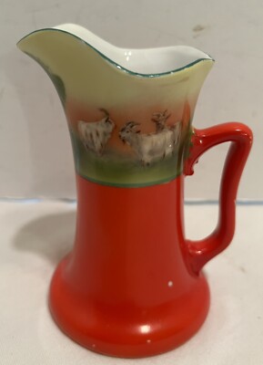 Vintage Royal Bayreuth Orange Highland Sheep small Pitcher