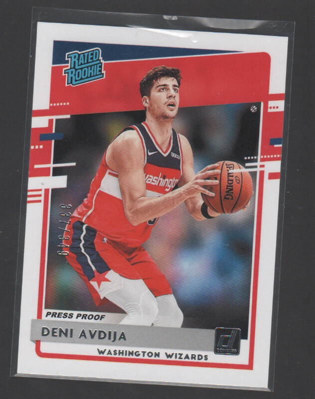 DENI AVDIJA 2020-21 PANINI DONRUSS SILVER PRESS PROOF ROOKIE CARD #205 /349