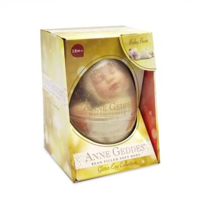 ANNE GEDDES Baby Puppe Bär hellgelb im Glitzerei -23 cm-