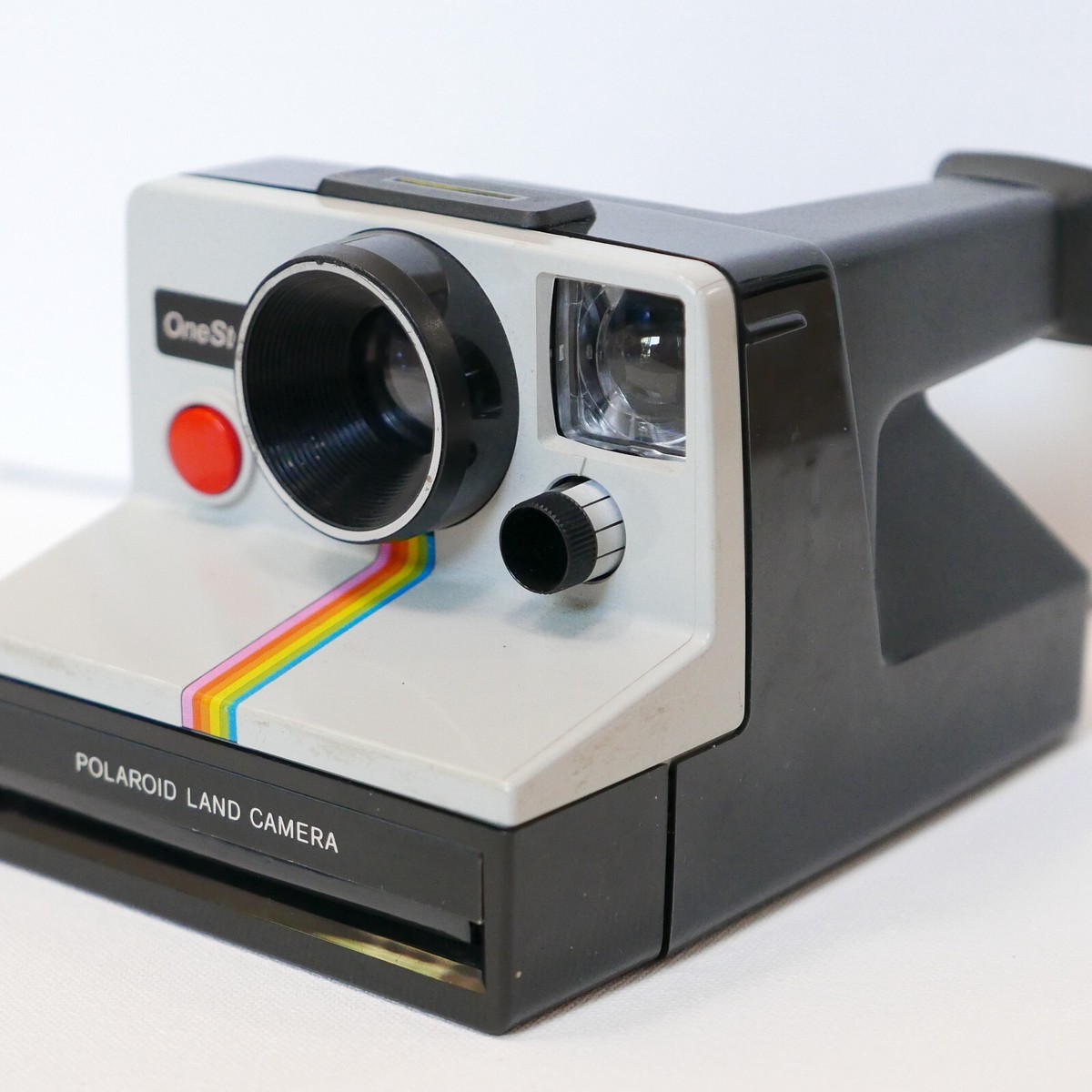 Vintage Polaroid SX-70 OneStep White Rainbow Stripe Instant Camera