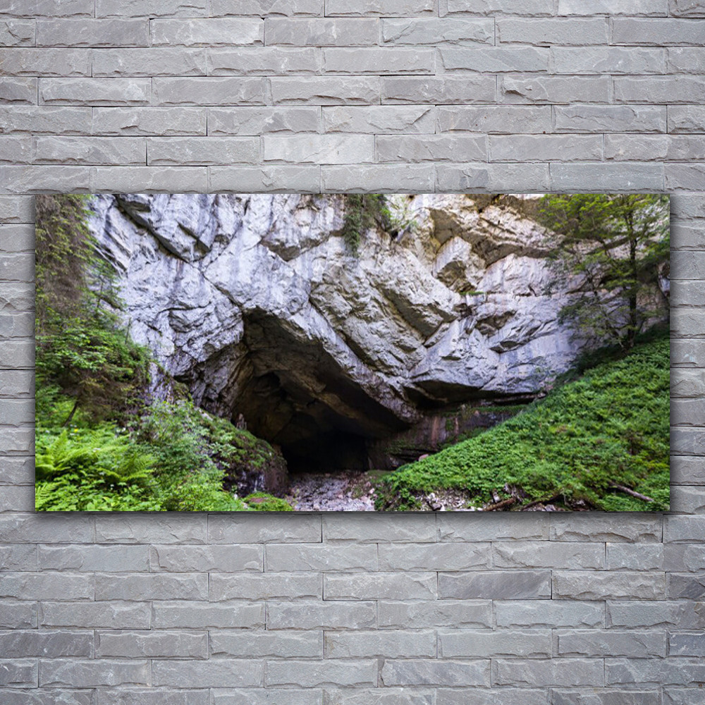 Tableau haut de gamme verre acrylique nature et caverne montagnarde