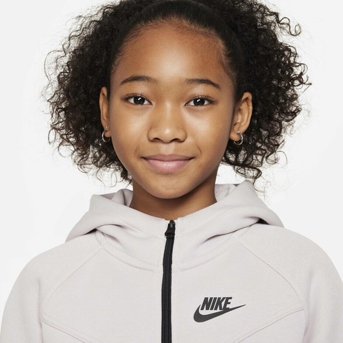 Nike Tech Fleece Full Tracksuit Set Big Kids Girls Grey Purple Large Age 12-13 - Picture 4 of 13