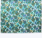 Vintage 1960s Eclipse Sweden large floral canvas blue roller blind