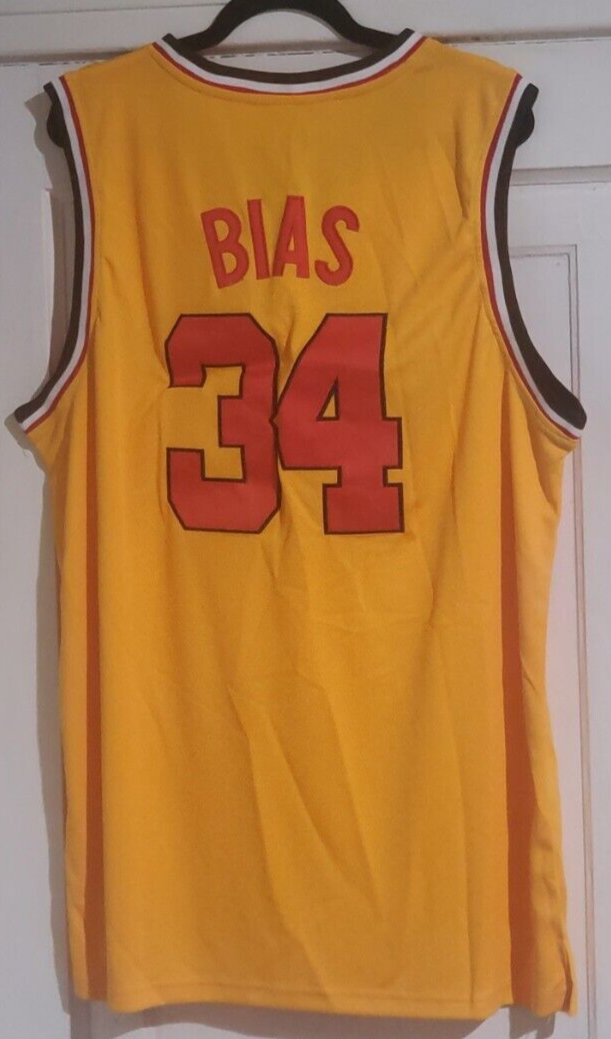 Rare Len Bias Maryland Yellow Gold 2XL Retro-inspired Basketball Jersey