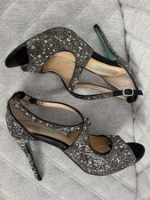 Blue by Betsey Johnson Sage Stiletto All Over Silver Crystal Bling Heels Black 8