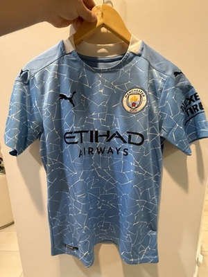 #ad PUMA Manchester City Soccer Jersey Blue White Etihad Airways Sponsor $40.00