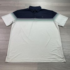 Callaway Polo Shirt Mens Large Navy White Opti-Dri Golf Performance Stretch