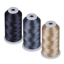 3 Pack 60WT Bobbin Fill Thread Machine Embroidery 5000M Pewter Grey Beige
