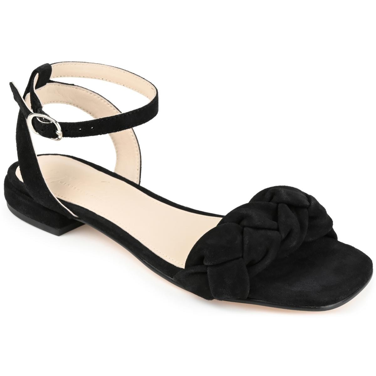 Фирменные женские туфли Journee Selma с ремешком на щиколотке черного цвета 10 Medium (B,M) BHFO 5352