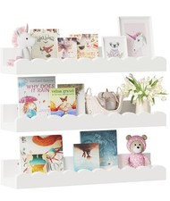 3-Pack Scalloped Shelves, Nursery Shelves for Wall, Floating Nursery Book...