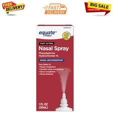 Equate Nasal Four Nasal Spray, Fast Acting Nasal Decongestant, 1 Fl Oz