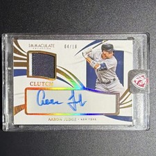 2021 Panini Immaculate Collection Aaron Judge Clutch Patch Auto /10 CCM-AJ