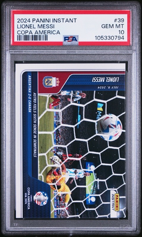 2024 Panini Instant Copa America #39 Lionel Messi Goal PSA 10 1/1765 Argentina
