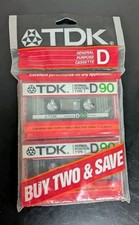 TDK 90 Type One Cassette Tape Two Pack Original Unopened