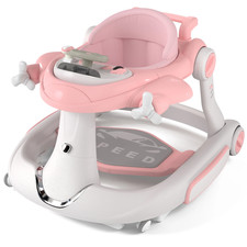 5-In-1 Musical Baby Walker with Wheels, Foldable Baby Walker for Boys Girls, Pin
