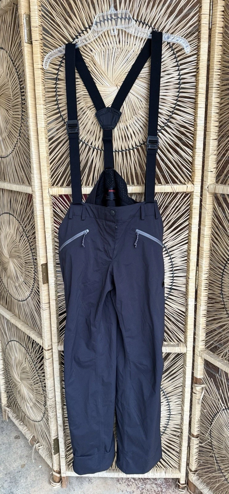 Mammut Ski Bib Pants Womens 8 Short Black Insulated Snow Suspenders Swiss
