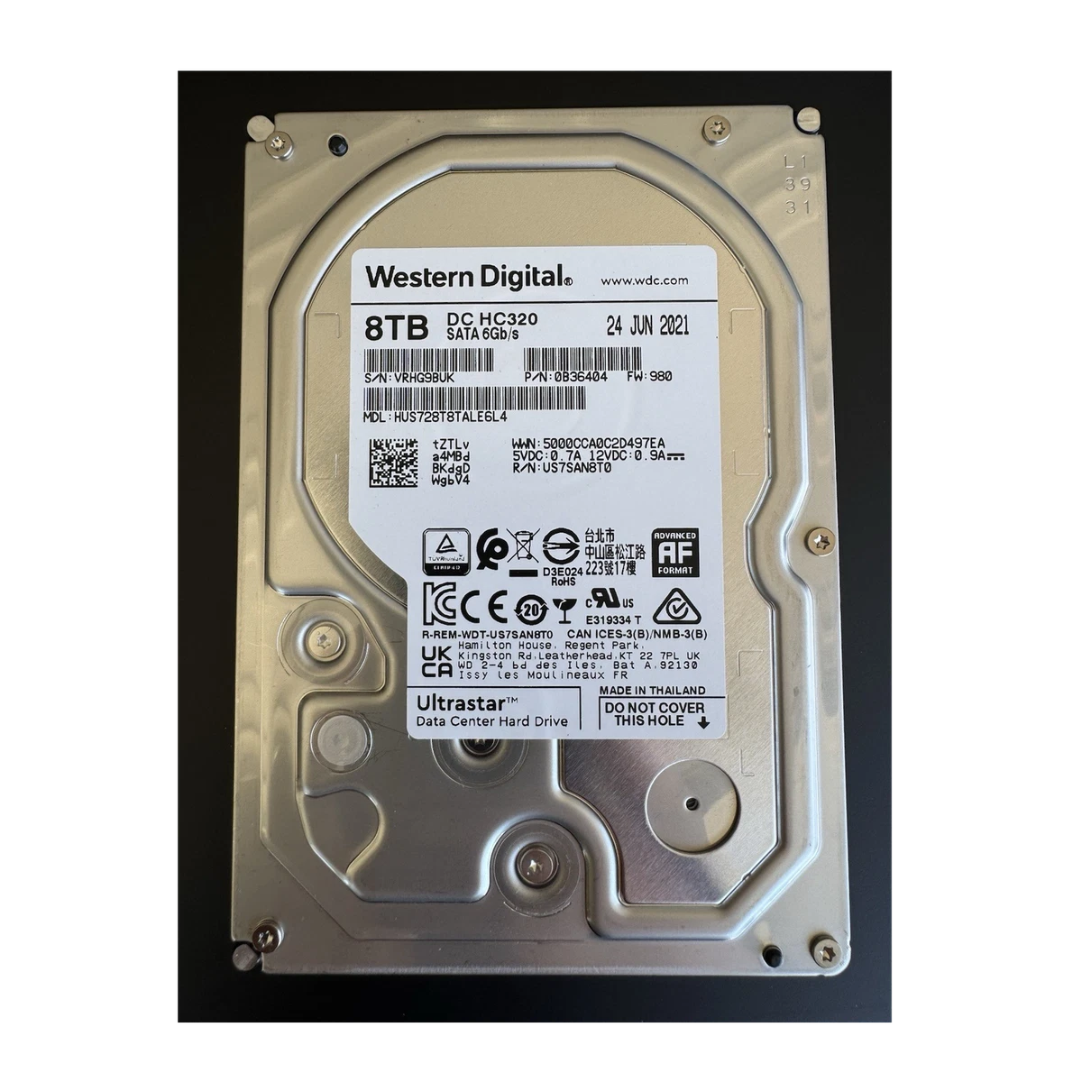 Western Digital Internal Hard Disk Drives 8 TB Storage Capacity