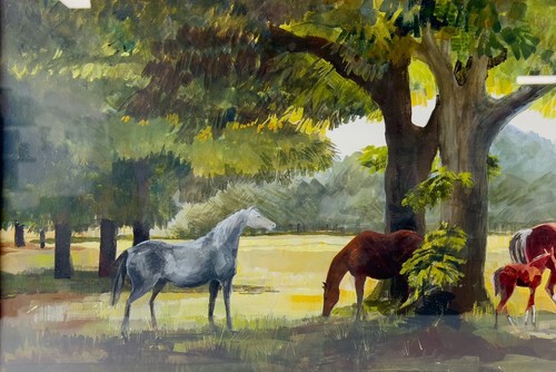 Helen E Henderson Original Painting 1984–Horses & Foal Countryside Landscape#232 - Picture 6 of 9