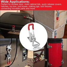4Pcs Heavy Duty Steel Toggle Latch Catches Adjustable Lock Clamp For Boxes Case
