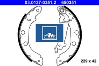 ATE 03.0137-0351.2 Bremsbackensatz 4 Bremsbacken Trommelbremse