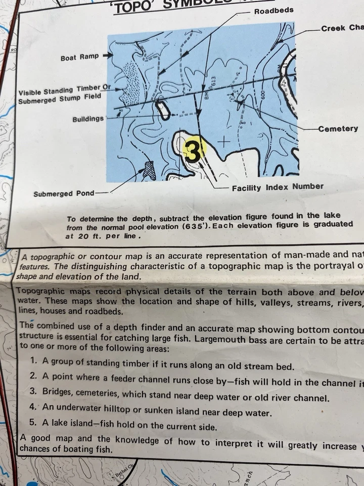 Mapa Kingfisher West Point Lake de colección No. 303 - Copyright 1988, revisado 1989 Foto 3 de 4