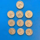 Lot of 10 Silver Washington Quarters 1964