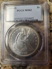 1860-O Seated Liberty Dollar PCGS MS62 Gorgeous Shiny Luster! Great sheen.