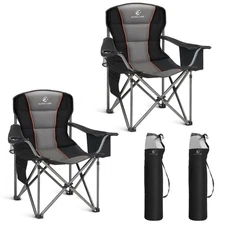 2 Pack Camping Chair Heavy Duty Folding Chairs Oversized Portable Outdoor Chairs