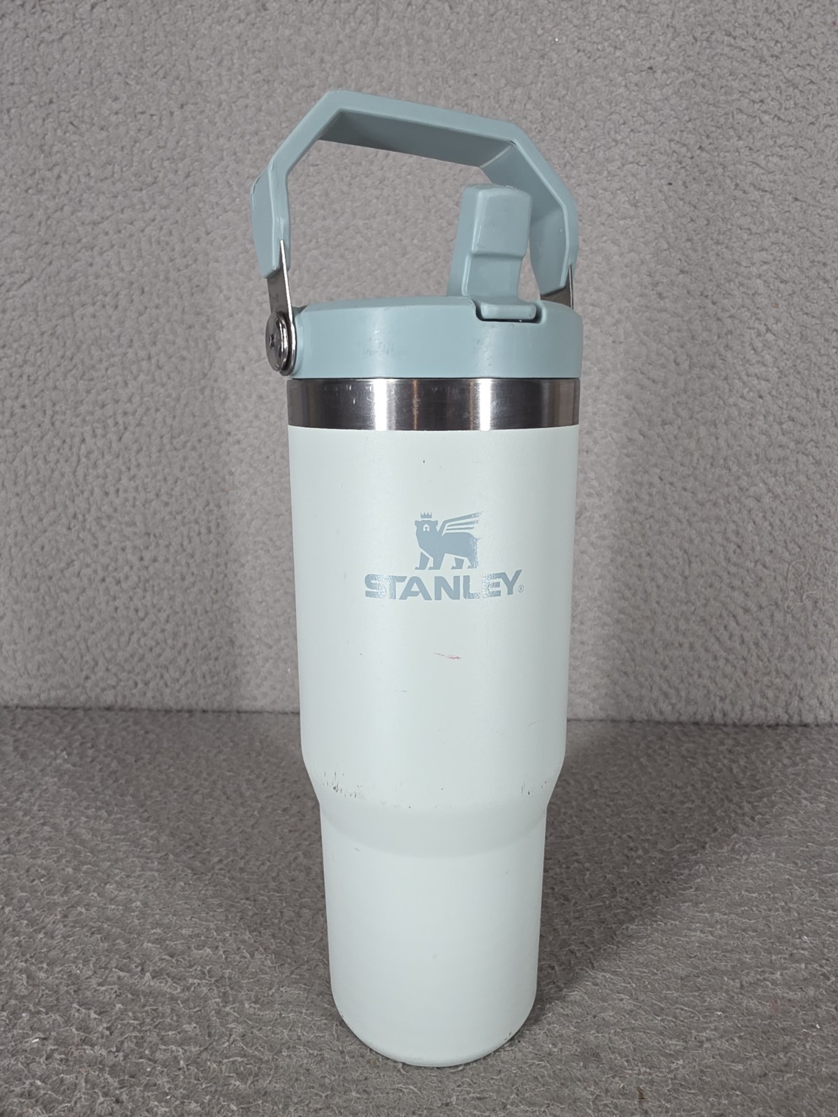 Light Blue 30 Ounce Stanley With Top Handle Stainless Steel 
