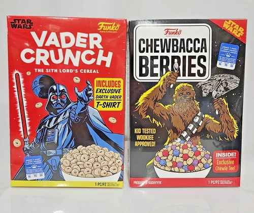 Funko Star Wars Shirt Box Set Of 2 Vader Crunch & Chewbacca Berries XL Exclusive