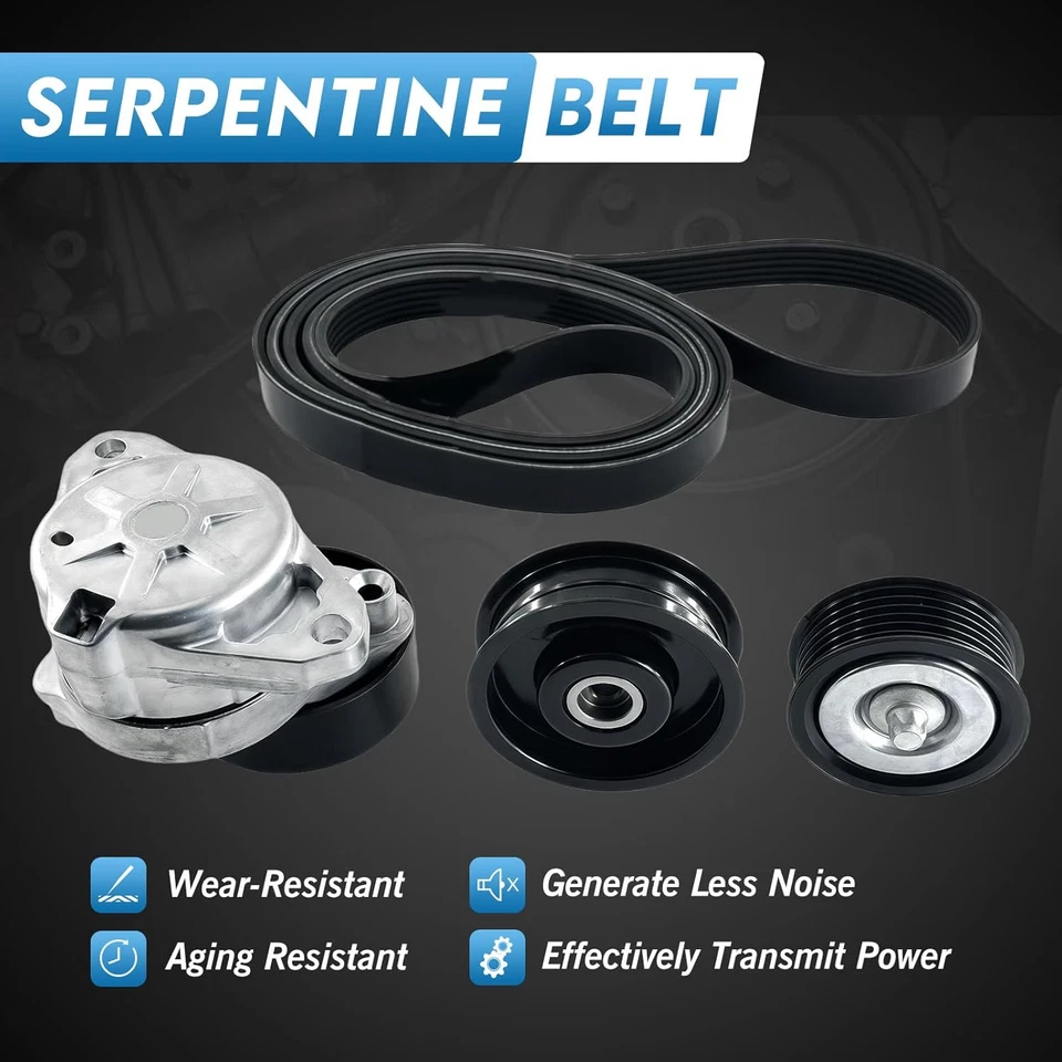 Kit de correa serpentina y polea loca tensor de correa de transmisión del motor Mercedes-Benz Foto 4 de 4