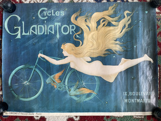 Cycles Gladiator IX Boulevard Montmartre vintage poster Athena reproductions