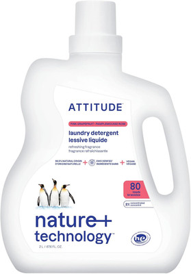 ATTITUDE Liquid Laundry Detergent, EWG Verified, HE Compatible, Plant-Based & Ve