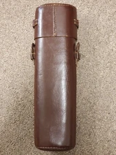 vintage leather telescope case hunting military, German, Marked Onex Suisse