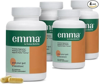 #ad Emma Gut Health Doctors Endorsed Supplement 60 Capsules Relief from Gas $10.50