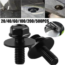 Car Body Bolts Screws Fastener Fender M6-1.0x 16mm Long- 10mm Hex-17mm Washer US