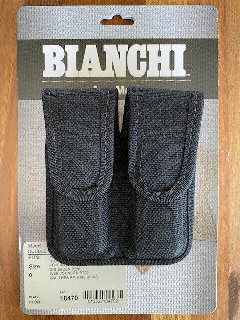 Bianchi Accumold 7302 Black Double Magazine Pouch Size 0 .380 Auto NEW - Image 2 of 4
