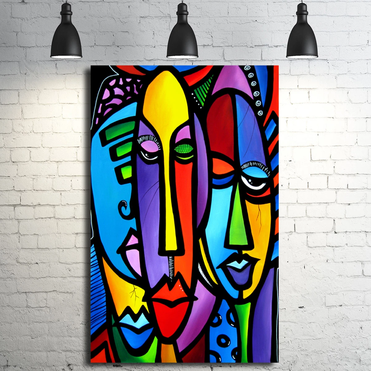 Abstract art original print Modern woman pop Decor HUGE Canvas by Fidostudio