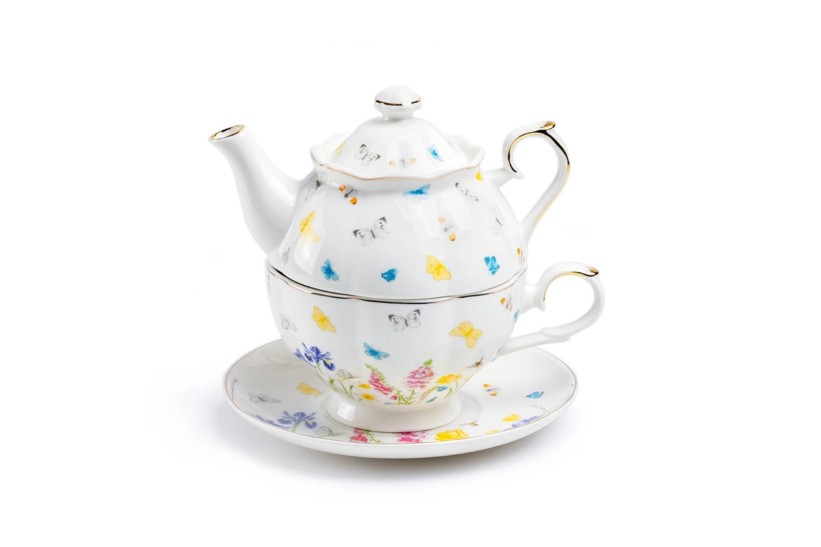 Grace Teaware Butterfly Garden Tea For One Set - Thumbnail 3