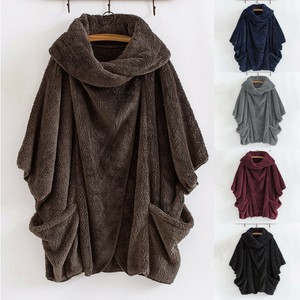 Women Bat Sleeve Turtleneck Big Pockets Cloak Coats Vintage Oversize Pullover Women Bat Sleeve Turtleneck Big Pockets Cloak Coats Vintage Oversize Pullover